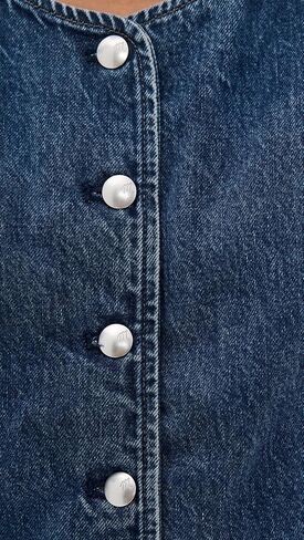 Madewell Women's Denim Crewneck Cutaway Vest in Greendale Wash in Saudi Arabia