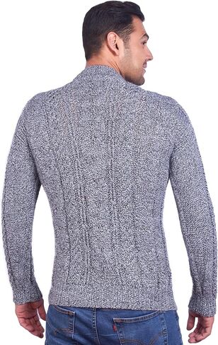 سترة Irish Aran للرجال - بلوفر محبوك برقبة دائرية من صوف الألبكة in Kuwait