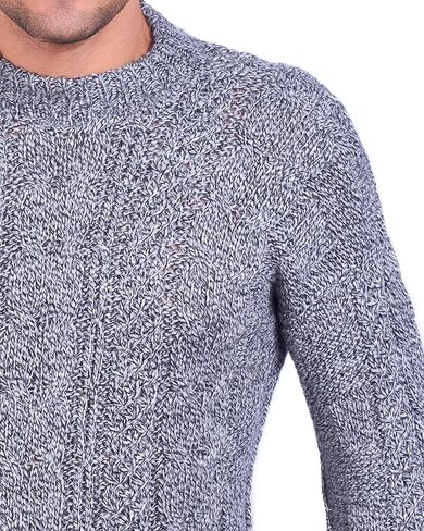 سترة Irish Aran للرجال - بلوفر محبوك برقبة دائرية من صوف الألبكة in Kuwait