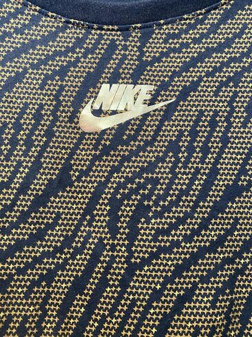 Nike Plus Size Womens Long-Sleeve Top Sportswear Animal Print Black and Gold in Saudi Arabia