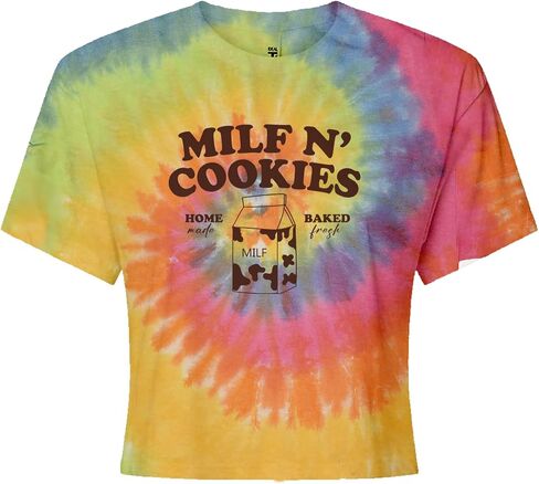تي شيرت نسائي قصير من Milf and Cookies، مزيج من القطن الناعم، قميص قصير in Kuwait