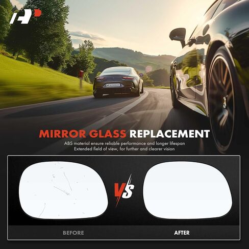 A-Premium Right Passenger Side Non-Heated Mirror Glass w/Backing Plate - Compatible with Ford F-150 1997-2003, F-150 Heritage 2004, F-250 1997-1999, Expedition 1997-2002 & Lincoln Navigator 1998-2002 in Saudi Arabia