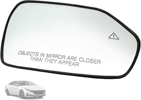 Heated Passenger Side Mirror Glass for Hyundai Elantra 2021-2023, Right Side Rearview Mirror with Blind Spot Detection, Replaces 87621-AB040 87621-AB060 87621-AA070 87621-AA160 87621-AA180 in Saudi Arabia
