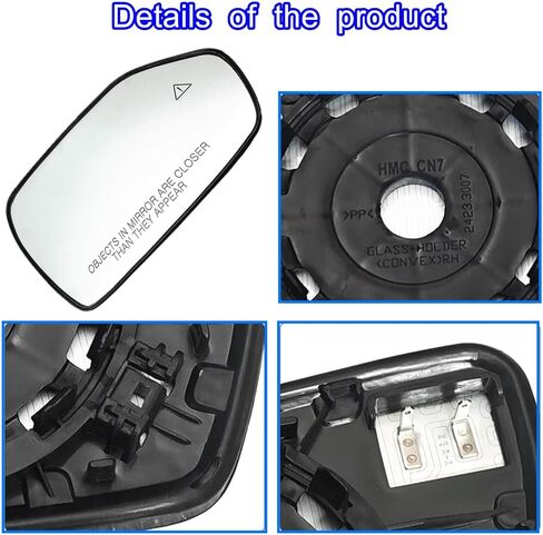 Heated Passenger Side Mirror Glass for Hyundai Elantra 2021-2023, Right Side Rearview Mirror with Blind Spot Detection, Replaces 87621-AB040 87621-AB060 87621-AA070 87621-AA160 87621-AA180 in Saudi Arabia