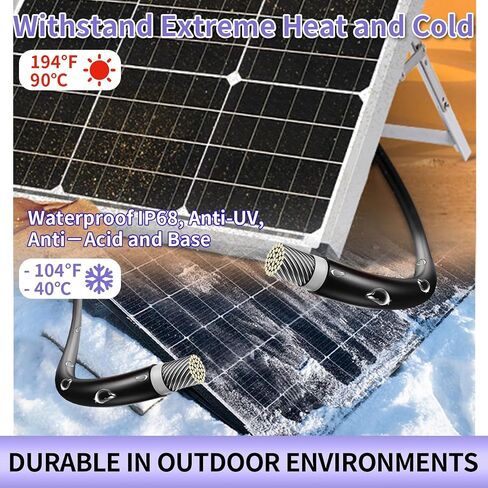 Solar Panel Wire, 2X 50ft (Black+Red) 10AWG Tinned Copper Extension Cable for Solar Panel Off Grid Solar System Outdoor Automotive RV Boat in Saudi Arabia