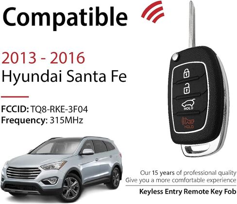 استبدال ل 2013 2014 2015 2016 هيونداي سانتا في مفتاح فوب التحكم عن بعد TQ8-RKE-3F04 4 أزرار 315 ميجا هرتز in Kuwait
