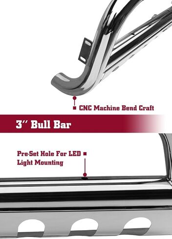 TAC Bull Bar متوافق مع 2024-2025 Toyota Tacoma Pickup Truck 3 "الفولاذ المقاوم للصدأ المصد الأمامي مصبغة الحرس فرشاة الحرس in Saudi Arabia
