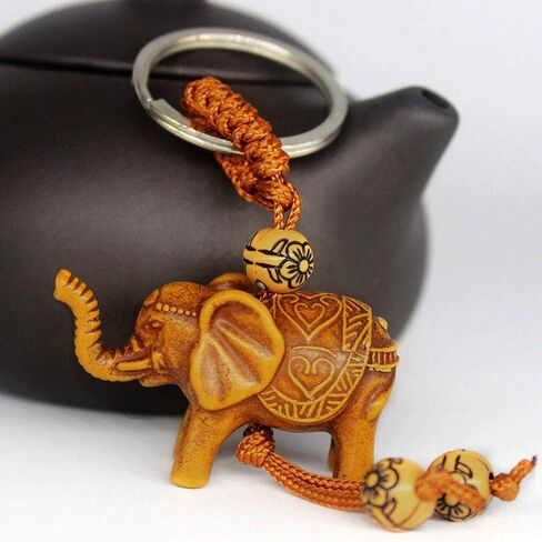 3Pcs Mini Elephant Keychain Creative Engraving Wealth Lucky Sports Pendant Keychain Women's Back Packaging Decoration in Saudi Arabia