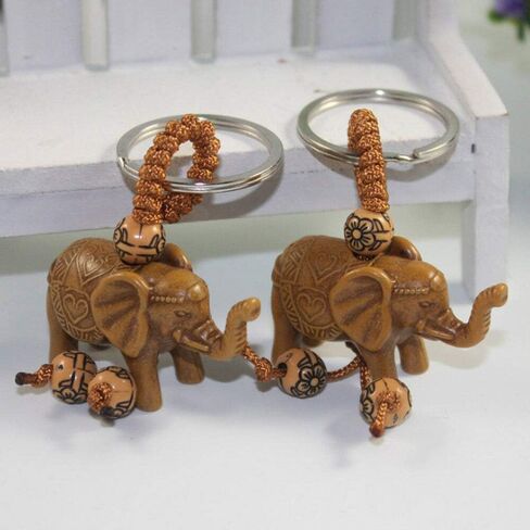 3Pcs Mini Elephant Keychain Creative Engraving Wealth Lucky Sports Pendant Keychain Women's Back Packaging Decoration in Saudi Arabia