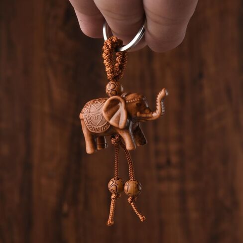 3Pcs Mini Elephant Keychain Creative Engraving Wealth Lucky Sports Pendant Keychain Women's Back Packaging Decoration in Saudi Arabia