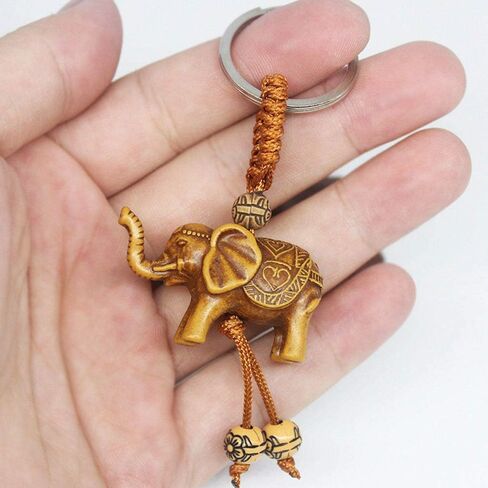 3Pcs Mini Elephant Keychain Creative Engraving Wealth Lucky Sports Pendant Keychain Women's Back Packaging Decoration in Saudi Arabia