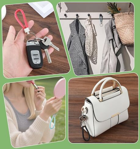 9 قطع من سلسلة المفاتيح الجلدية المضفرة، سلسلة مفاتيح جلدية مضفرة منسوجة يدويًا لمفاتيح السيارة، إكسسوارات أنيقة للرجال والنساء، هدايا مثالية لأعياد الميلاد والكريسماس in Kuwait