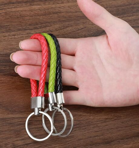 9 قطع من سلسلة المفاتيح الجلدية المضفرة، سلسلة مفاتيح جلدية مضفرة منسوجة يدويًا لمفاتيح السيارة، إكسسوارات أنيقة للرجال والنساء، هدايا مثالية لأعياد الميلاد والكريسماس in Kuwait