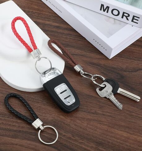 9 قطع من سلسلة المفاتيح الجلدية المضفرة، سلسلة مفاتيح جلدية مضفرة منسوجة يدويًا لمفاتيح السيارة، إكسسوارات أنيقة للرجال والنساء، هدايا مثالية لأعياد الميلاد والكريسماس in Kuwait