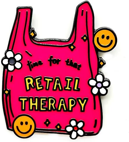 Time For That Retail Therapy Enamel Pin - Fun Series - Enamel Lapel Pin - Plated Badge for Clothing, Bags, and Lanyards in Saudi Arabia