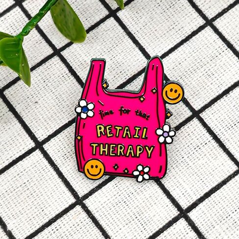 Time For That Retail Therapy Enamel Pin - Fun Series - Enamel Lapel Pin - Plated Badge for Clothing, Bags, and Lanyards in Saudi Arabia
