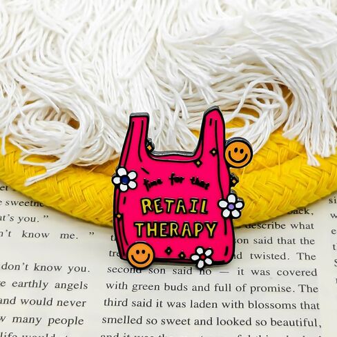Time For That Retail Therapy Enamel Pin - Fun Series - Enamel Lapel Pin - Plated Badge for Clothing, Bags, and Lanyards in Saudi Arabia