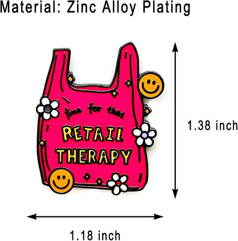 Time For That Retail Therapy Enamel Pin - Fun Series - Enamel Lapel Pin - Plated Badge for Clothing, Bags, and Lanyards in Saudi Arabia