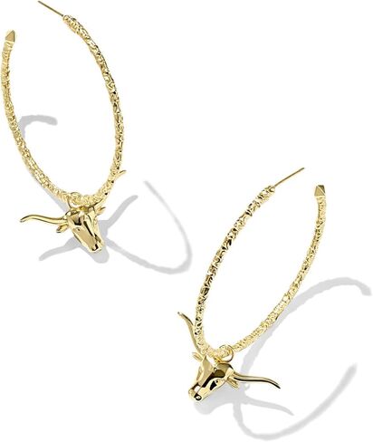 Kendra Scott, Women's, Longhorn Hoop Earrings, Gold, One Size in Saudi Arabia