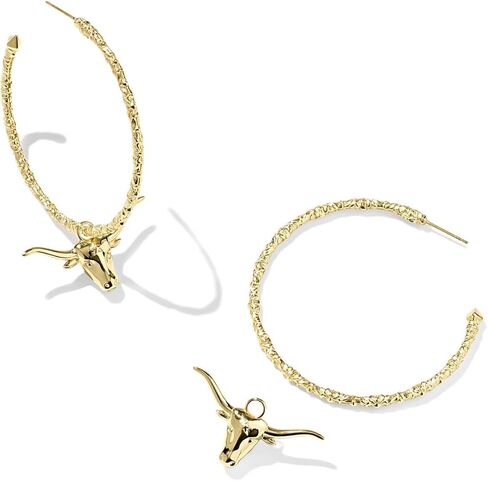 Kendra Scott, Women's, Longhorn Hoop Earrings, Gold, One Size in Saudi Arabia