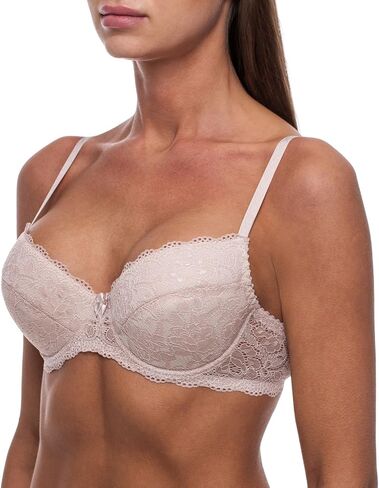 frugue Women's Push-Up Padded Lace Plunge Underwire T-Shirt Bra in Kuwait