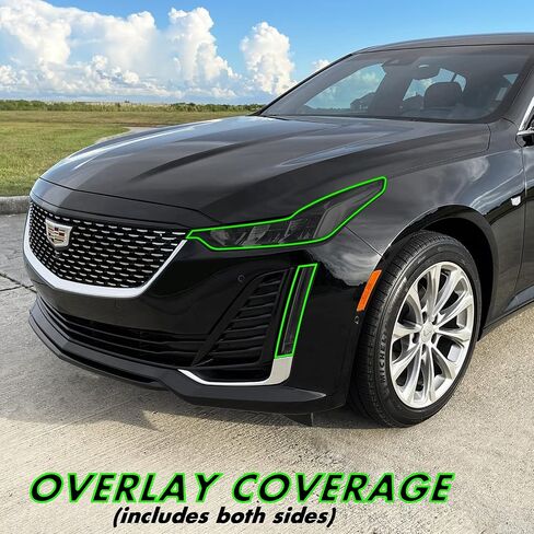 SlicKMod PreCut Vinyl SmoKe Tint for 2020-2022 Cadillac CT5 Headlight (1. Headlight, 20 percent DarK SmoKe) in Saudi Arabia