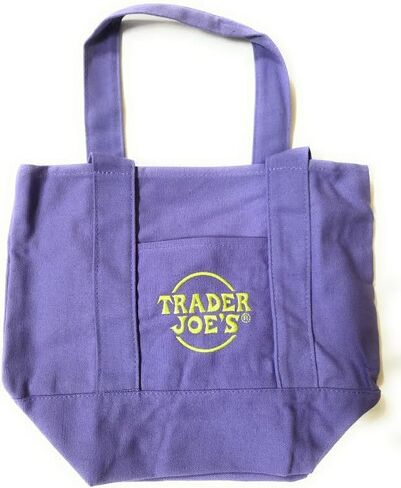Trader Joe's Mini Canvas Tote Bag Adult (Qty 1) Pop Of Purple Color in Saudi Arabia
