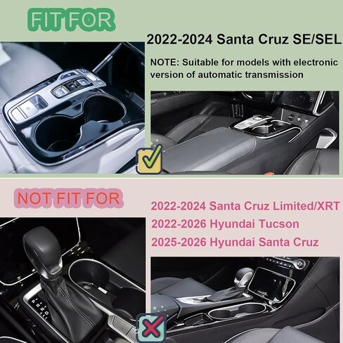 PIMCAR وحدة التحكم المركزية منظم مخفي لشركة Hyundai Santa Cruz 2025 2024 2023 2022 مسند الذراع صندوق تخزين مخفي مقصورة سرية اضغط للفتح والإغلاق in Kuwait