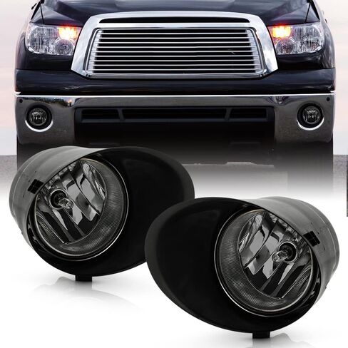 ACANII - For Smoke Lens 07-13 Toyota Tundra [Chrome Bumper] Fog Lights Switch+Bulbs Assembly Driver & Passenger Side in Saudi Arabia