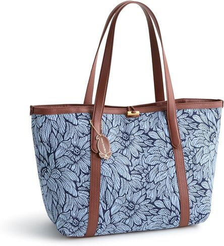 Vera Bradley Cotton Jacquard Hathaway Tote Bag, Dahlia Dreams in Saudi Arabia