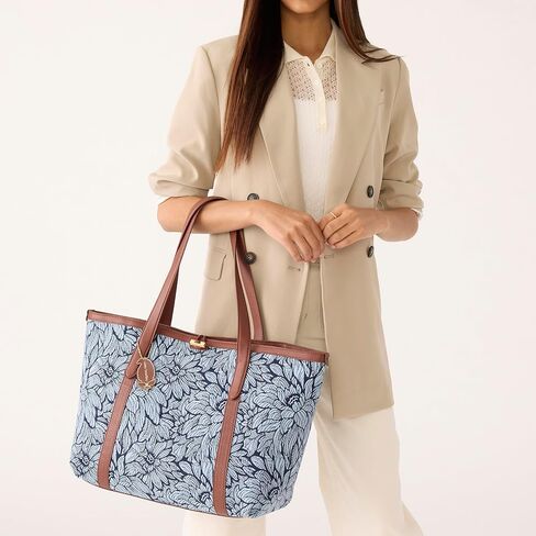 Vera Bradley Cotton Jacquard Hathaway Tote Bag, Dahlia Dreams in Saudi Arabia