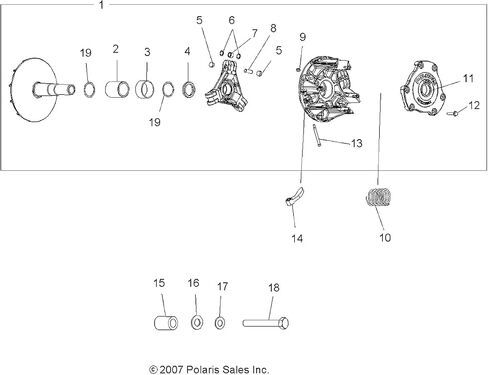 Polaris ATV Engine Braking System (EBS) Drive Clutch Assembly, Wide, Compatible with Polaris Models for Perfect Fit, Genuine OEM Part 1322673, Qty 1 in Saudi Arabia