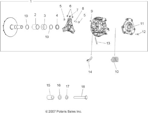 Polaris ATV Engine Braking System (EBS) Drive Clutch Assembly, Wide, Compatible with Polaris Models for Perfect Fit, Genuine OEM Part 1322673, Qty 1 in Saudi Arabia