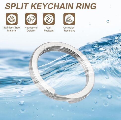 uxcell 20pcs Split Keychain Rings, 15mm Round Flat Keyrings Stainless Steel Open Key Chain Ring Dog Tag Rings for DIY Keychain Craft Lanyard, 1.5mm Thick, Black in Saudi Arabia