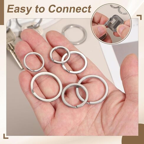 uxcell 20pcs Split Keychain Rings, 15mm Round Flat Keyrings Stainless Steel Open Key Chain Ring Dog Tag Rings for DIY Keychain Craft Lanyard, 1.5mm Thick, Black in Saudi Arabia