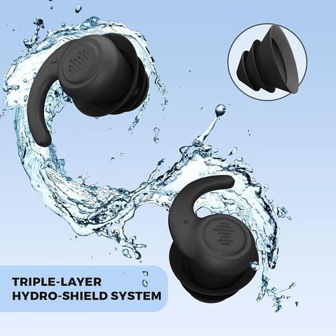 Pro Swim Ear Plugs | Waterproof, Reusable Silicone Earplugs for Swimming, Surfing, Snorkeling & All Water Sports (Green, Blue, Coral, 3 Pairs) in Saudi Arabia