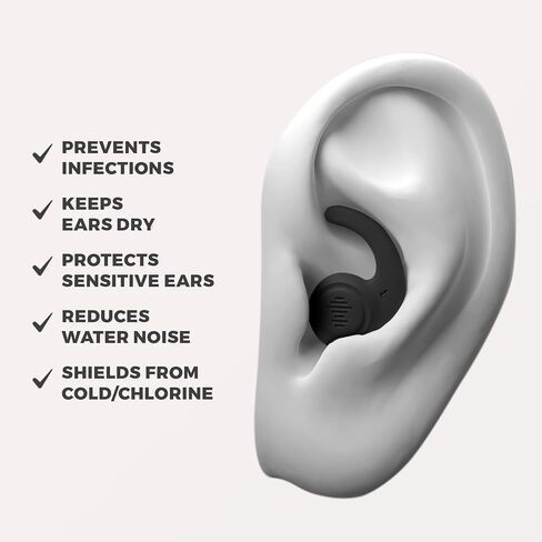 Pro Swim Ear Plugs | Waterproof, Reusable Silicone Earplugs for Swimming, Surfing, Snorkeling & All Water Sports (Green, Blue, Coral, 3 Pairs) in Saudi Arabia