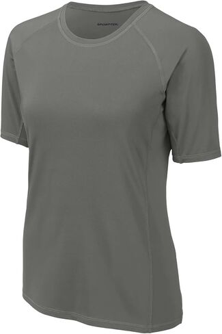تيشيرت Rashguard للسيدات من SPORT-TEK | تي شيرت صيفي مناسب للتمارين الرياضية، ملابس للحماية من الشمس بعامل حماية من الشمس 50 in Saudi Arabia
