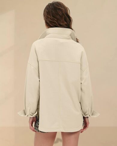 Locachy Women's Casual Oversized Polo Sweatshirt Lapel Long Sleeve Button Pullover Tops Fashion Outfits Clothes in Saudi Arabia