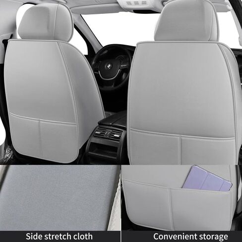 Car Seat Cover for Nissan Pathfinder 2011-2024, Gray Car Seat Covers, Waterproof Faux Leather, 5 Seats Full Set, Non-Slip, Wear Resistance, Suitable for All Seasons in Saudi Arabia
