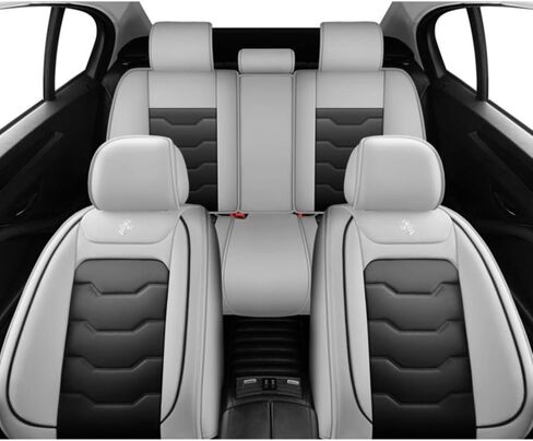 Car Seat Cover for Nissan Pathfinder 2011-2024, Gray Car Seat Covers, Waterproof Faux Leather, 5 Seats Full Set, Non-Slip, Wear Resistance, Suitable for All Seasons in Saudi Arabia