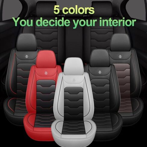 Car Seat Cover for Nissan Pathfinder 2011-2024, Gray Car Seat Covers, Waterproof Faux Leather, 5 Seats Full Set, Non-Slip, Wear Resistance, Suitable for All Seasons in Saudi Arabia