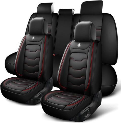 Car Seat Cover for Nissan Pathfinder 2011-2024, Gray Car Seat Covers, Waterproof Faux Leather, 5 Seats Full Set, Non-Slip, Wear Resistance, Suitable for All Seasons in Saudi Arabia