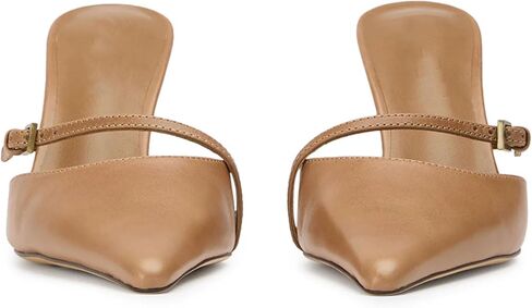 Black Pointed Toe Kitten Heels for Women Ankle Buckle Strap Mules Vintage Sexy Slip on Stiletto Pumps Shoes in Saudi Arabia