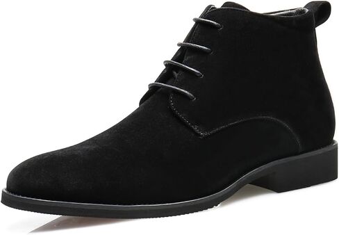 Chelsea Boots for Men Suede PU Leather Ankle Chukka Boots Casual and Formal Dress Boots Lace-Up Pointed Toe Oxford Boots for Men in Saudi Arabia
