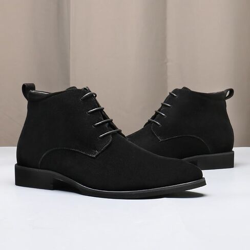 Chelsea Boots for Men Suede PU Leather Ankle Chukka Boots Casual and Formal Dress Boots Lace-Up Pointed Toe Oxford Boots for Men in Saudi Arabia