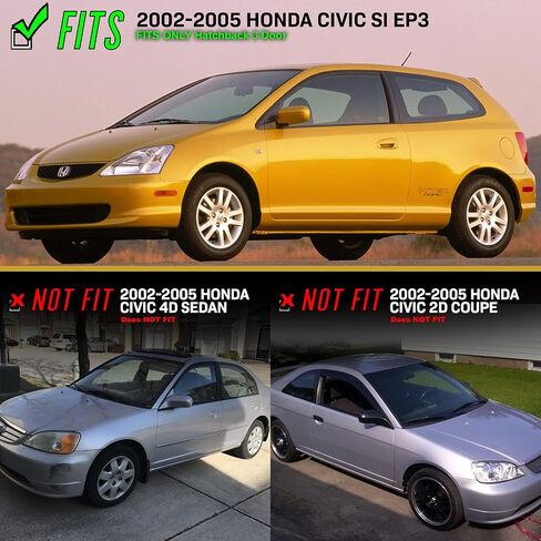 أضواء العلامات الجانبية REVi MotorWerks USR DEPO 02-05 Civic ثلاثية الأبعاد - مجموعة مصابيح جانبية ممتصة للصدمات متوافقة مع 2002-2005 Honda Civic Si EP EP3 3 أبواب هاتشباك (عدسة شفافة 4 قطع، أمامي + خلفي) in Saudi Arabia