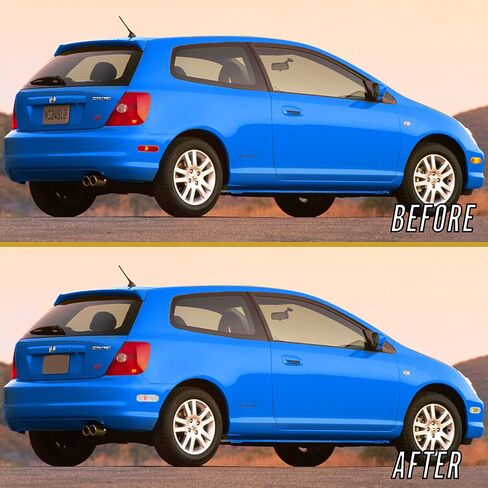 أضواء العلامات الجانبية REVi MotorWerks USR DEPO 02-05 Civic ثلاثية الأبعاد - مجموعة مصابيح جانبية ممتصة للصدمات متوافقة مع 2002-2005 Honda Civic Si EP EP3 3 أبواب هاتشباك (عدسة شفافة 4 قطع، أمامي + خلفي) in Saudi Arabia