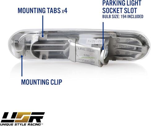 أضواء العلامات الجانبية REVi MotorWerks USR DEPO 02-05 Civic ثلاثية الأبعاد - مجموعة مصابيح جانبية ممتصة للصدمات متوافقة مع 2002-2005 Honda Civic Si EP EP3 3 أبواب هاتشباك (عدسة شفافة 4 قطع، أمامي + خلفي) in Saudi Arabia