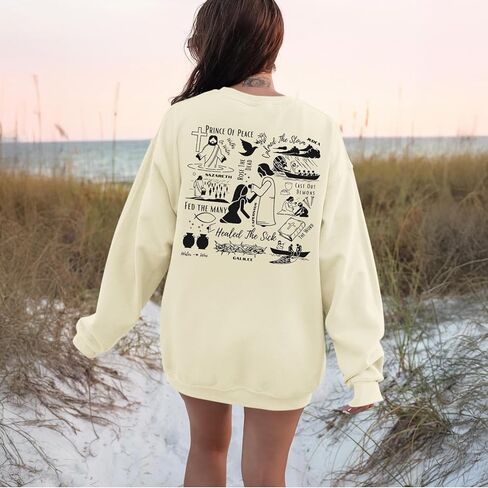 Christian Jesus Faith Sweatshirts for Women God Graphic Hoodies Religious Crewneck Sweatshirts Bible Verse hoodie in Saudi Arabia